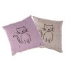 obliečka na vankúš mačka s mačkou mačacia fialová béžová