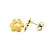 náušnice mačka s mačkou mačacie labka packa zlaté chirurgická oceľ 1