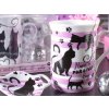 sada set na čaj hrnček podložka sitko čajítko mačka s mačkou mačacie s mačkami porcelán 3