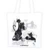 nákupná taška šopovka mačka s mačkou mačacie s mačkami mačiatko skladacia biela látková 2