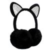 klapky na uši chránice mačka s mačkou mačacie s ušami plyš čierna