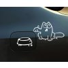samolepka nálepka na auto motorku mačka s mačkou mačacie s mačkami simons cat simon simonov čierna biela hladný miska 5