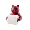 držiak na toaletný papier mačka s mačkou mačacia keramika dizajnový červený