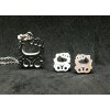 sada set náhrdelnom náušnice oceľ mačka s mačkou mačacie hello kitty