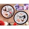 keramické hodiny nástenné mačka s mačkou mačičmi s korkami labka packa 5 mačiek 2