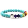 Čakrový náramok mačacia labka - tyrkys