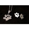 set náušnice náhrdelník oceľový mačka s mačkou mačacia labka 2