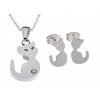 náhrdelník náušnice sada mačka mačiatko mačacie chirurgická oceľ s mačkou