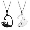 prívesok náhrdelník pre dvoch pre pár mačka s mačkou mačacie jin jang yin yang chirurgická oceľ 2