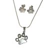 sada set náhrdelník náušnice chirrugická oceľ mačka s mačkou mačacia labka 2