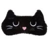 Maska na oči na spanie mačka II - čierna, ryšavá (Farba čierná)