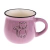 hrnček buclák mačka s mačkou mačacie keramikav ružový fialový