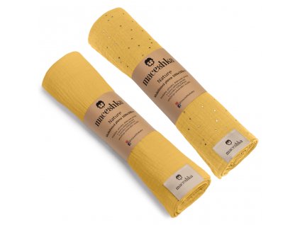 Mušelínová plena Maceshka Nature 2ks - Mimosa zlatý puntík+ mimosa