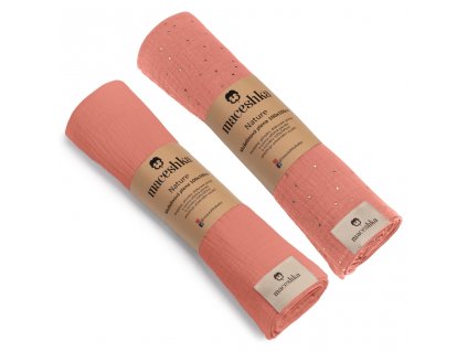 Mušelínová plena Maceshka Nature 2ks - Marsala zlatý puntík+ Marsala