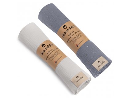 Mušelínová plena Maceshka Nature 2ks - Gris zlatý puntík+ Gris