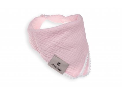Slintáček Maceshka Nature dvojitý s ozdobným okrajem Rose Blush, pompony