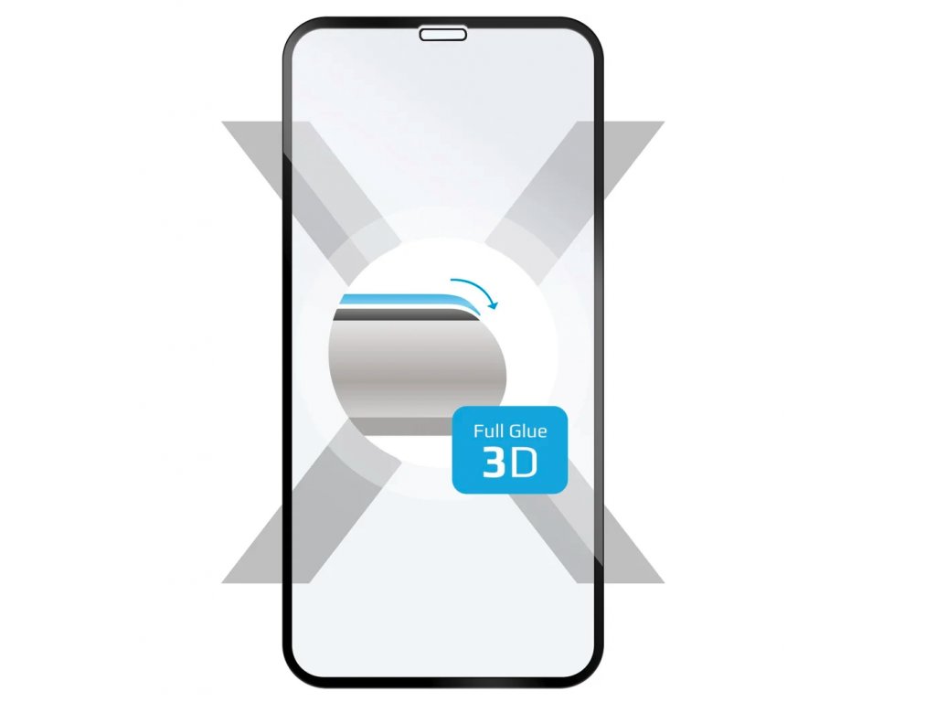 FIXED 3D Full-Cover prachotěsné tvrzené sklo pro iPhone 13 Pro Max (Černé)