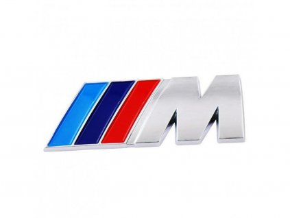 7188 2 samolepka bmw m stribrna na auto chromova 3d