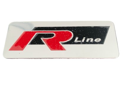 3D Chromová Samolepka - R-line (červeno-černá)
