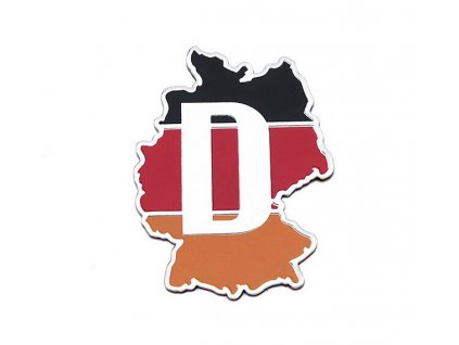 3D Chromová Samolepka - Mapa Německo
