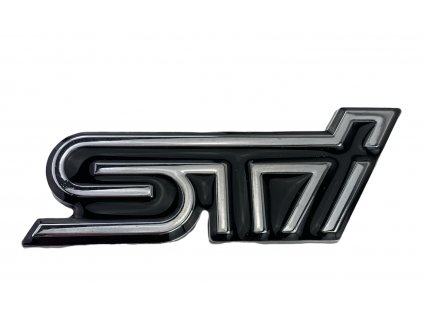3D Chromová Samolepka - STI Subaru (černá)
