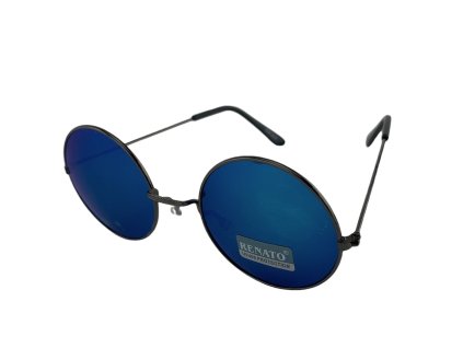 Sluneční Brýle Lenonky - Modré zrcadlové (černé obroučky)