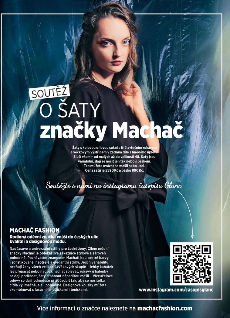 Soutěž o šaty Machač v únorovém vydání magazínu Glanc!