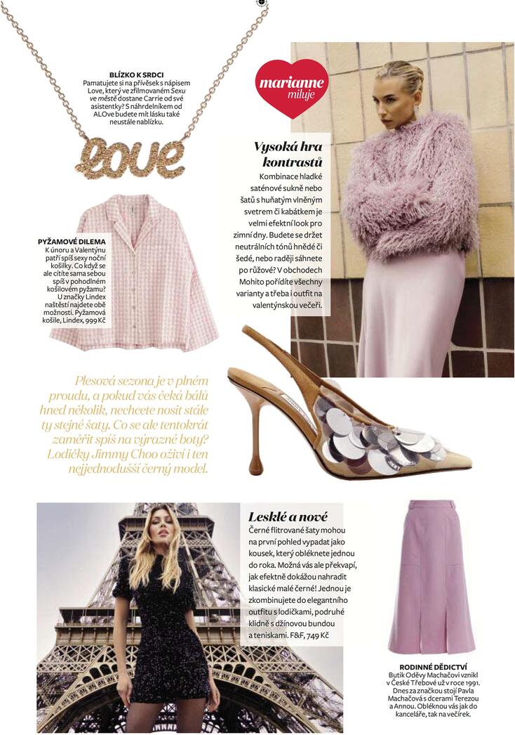 Naše lila sukně v článku „Radosti mrazivých dní“ v Marianne