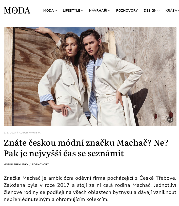 Znáte českou módní značku Machač? Ne? Pak je nejvyšší čas se seznámit