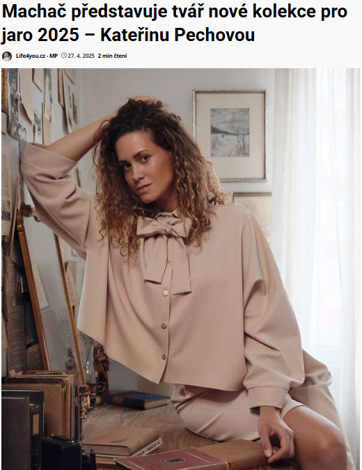 Machač představuje tvář nové kolekce pro jaro 2025 – Kateřinu Pechovou