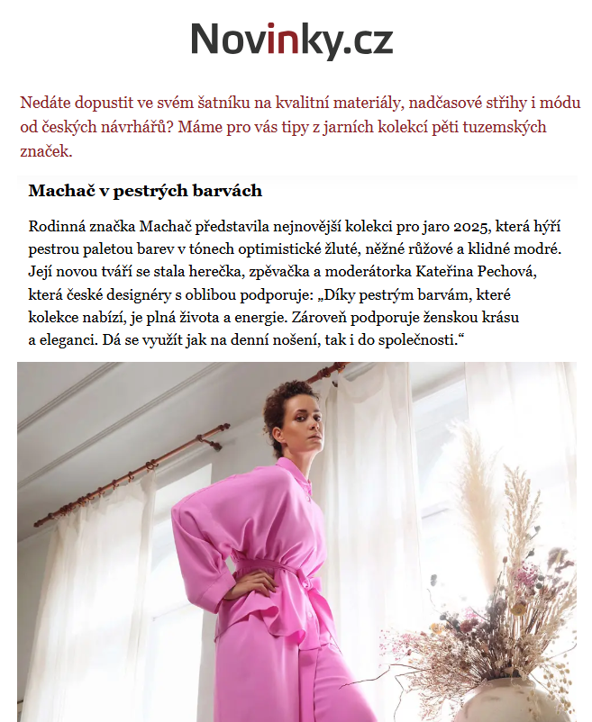 Jarní a letní móda podle českých návrhářů na Novinky.cz