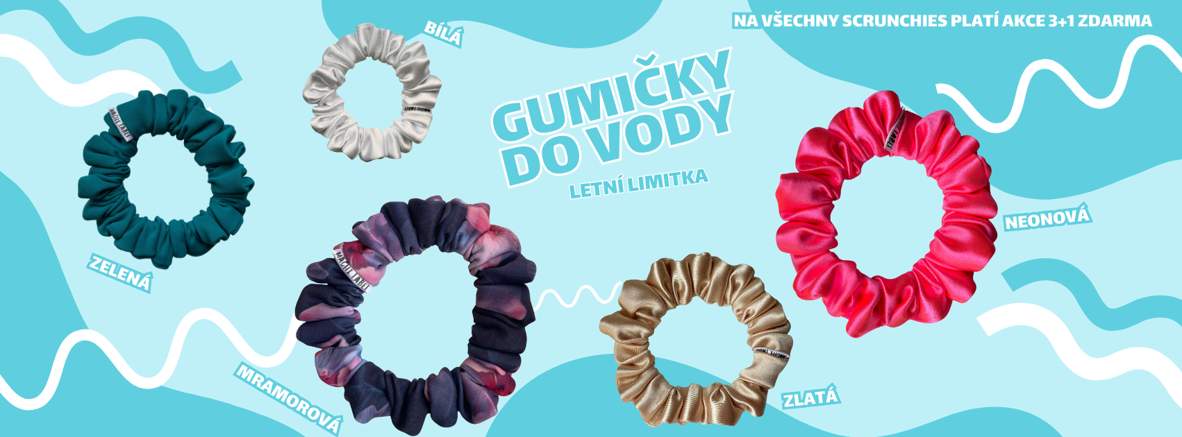 Scrunchie gumičky do vody
