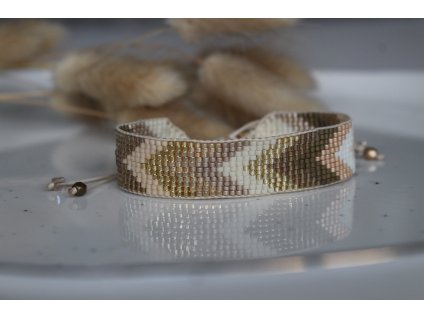 Tkaný náramek Arrows Beige