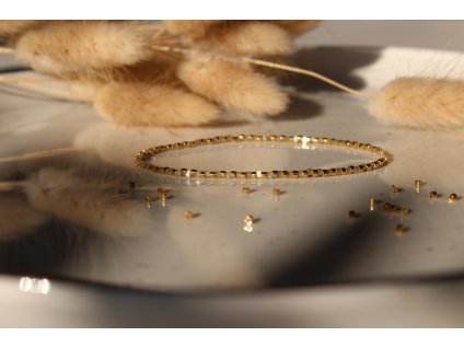 Luxusní náramek na gumičku Miyuki Sparkling Gold