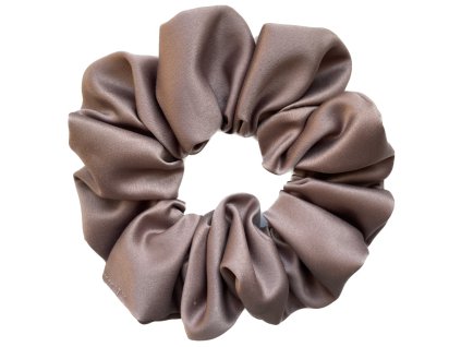 Capuccino matná - Saténová Scrunchie gumička