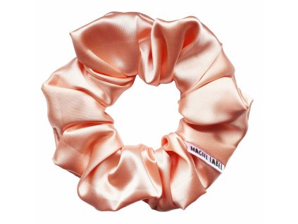 Saténová scrunchie gumička do vlasů - Lososová