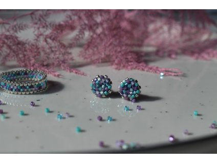 Pastels - Šité Miyuki náušnice Obšitá puzeta – nikdy neupadnou
