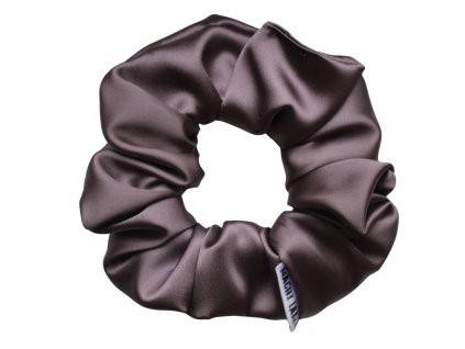 Saténová scrunchie gumička do vlasů - Nugát