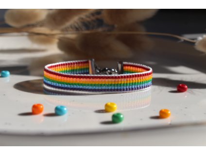 Tkaný náramek Pride
