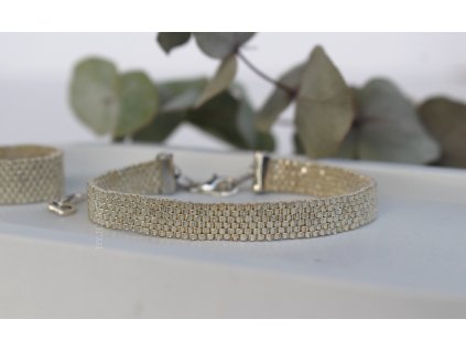 Šitý náramek PURE SILVER