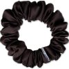 Saténová scrunchie gumička do vlasů - Dark Chocolate