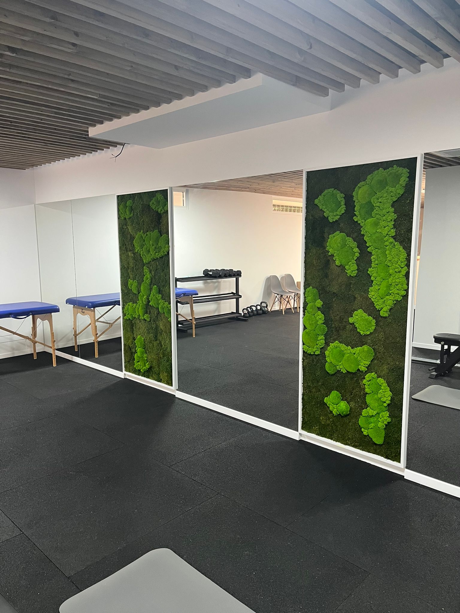 Mechová stěna pro Cíger Rehab po realizaci