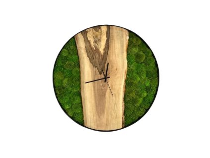 Machové nástenné hodiny – Drevo & Mach