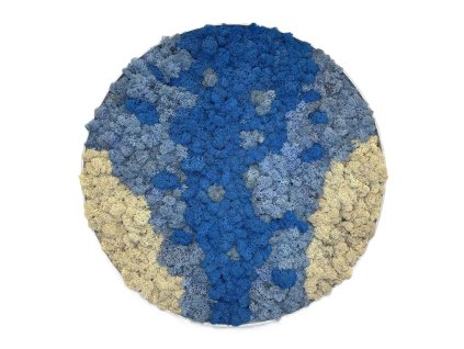 Machový kruh - Natural s modrým koralom