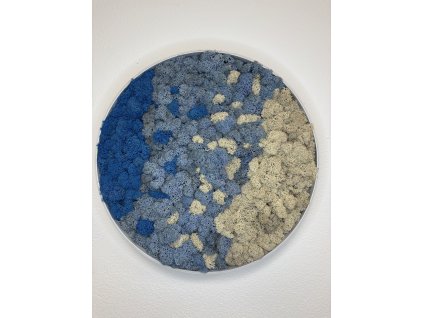 Machový kruh - Prelínanie modrej a natural