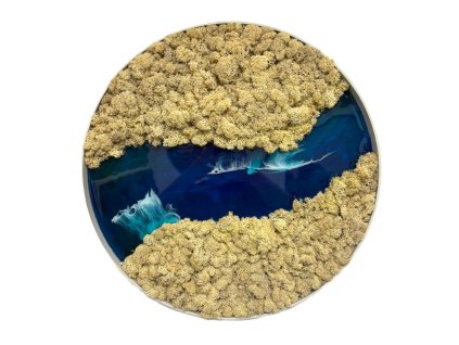 Machový kruh s epoxidom - river