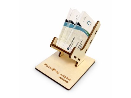 Drevený stojan na vizitky