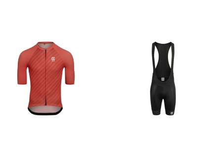 macobike set kratke nohavice dres kalas čierny set coral red motion macobike 06