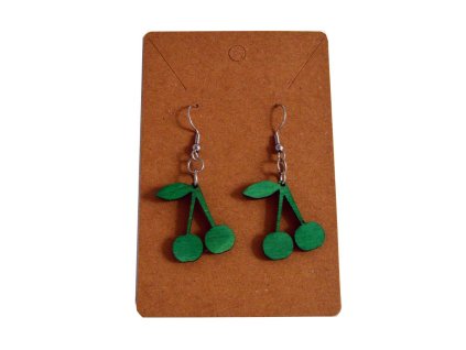 Dřevěné náušnice, třešně menší, 1 pár