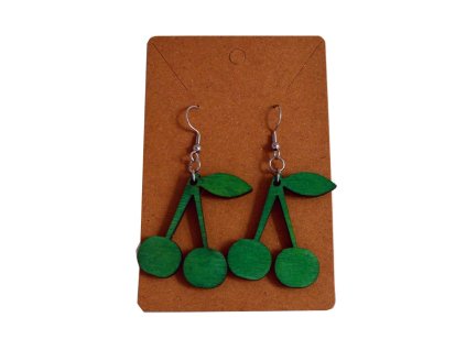 Dřevěné náušnice, třešně větší, 1 pár